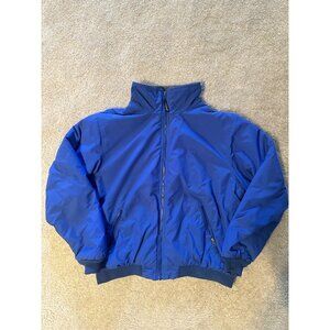 L.L BEAN Vintage Men’s Fleece Lined Jacket Blue Size L Warm-Up Bomber Skiing
